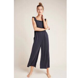 Anthropologie Saturday Sunday Billie Ribbed Cupro Jumpsuit Grey size Small